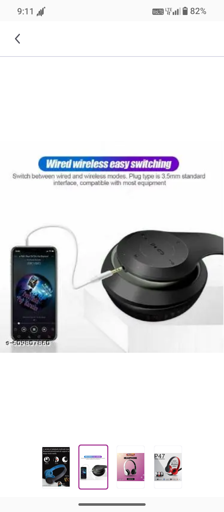 P47 Wireless Bluetooth Headphones with Microphone, Volume Control, Stereo FM, Memory Card Support {Budget headphone, wireless headphones, bluetooth headphones, best bluetooth headphone}